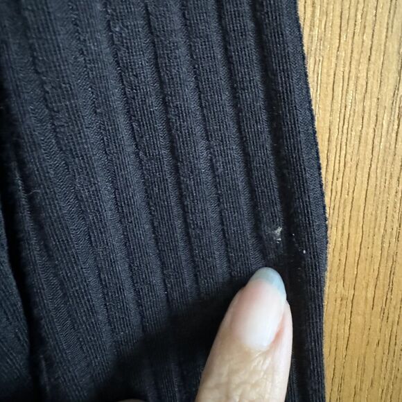 ASOS Ribbed Black V Neck Dress With Tie Bow On Back Size 8 - Picture 6 of 12